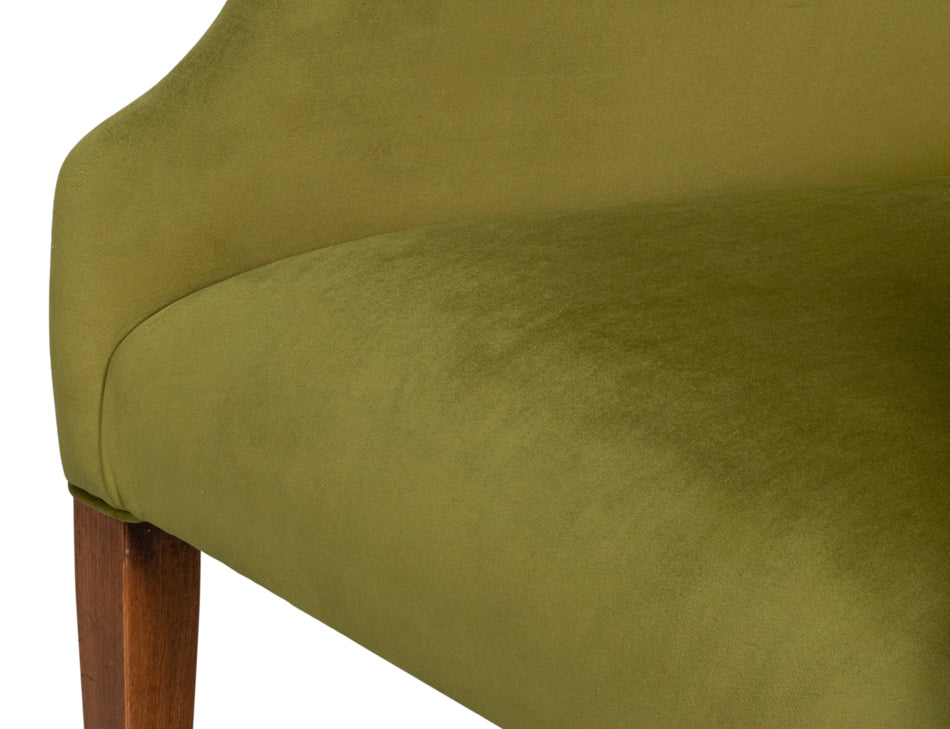 Captains Chair,Noce Anticato,Green Velve by Sarreid Ltd - view 9