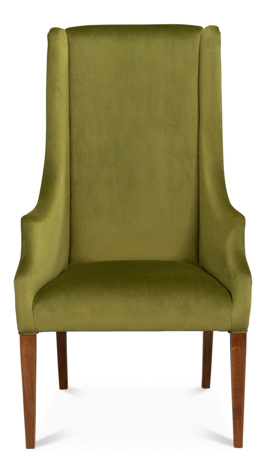 Captains Chair,Noce Anticato,Green Velve by Sarreid Ltd - view 2