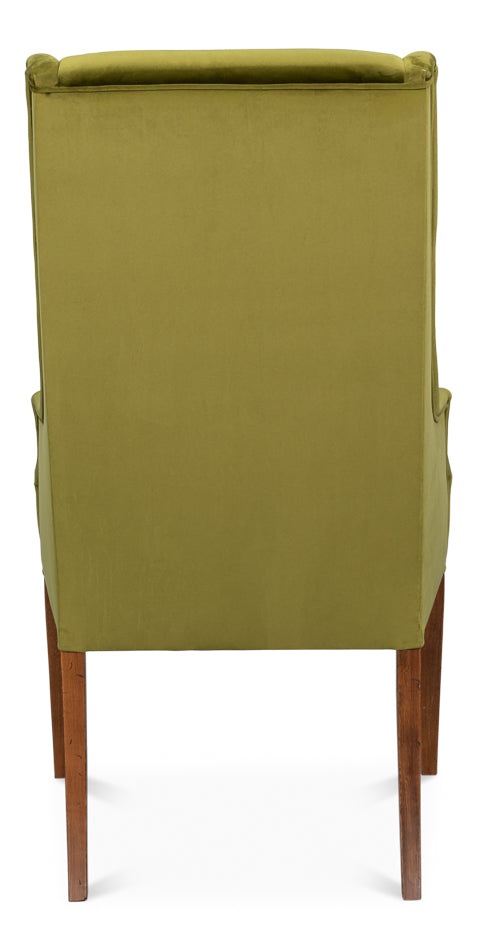 Captains Chair,Noce Anticato,Green Velve by Sarreid Ltd - view 4