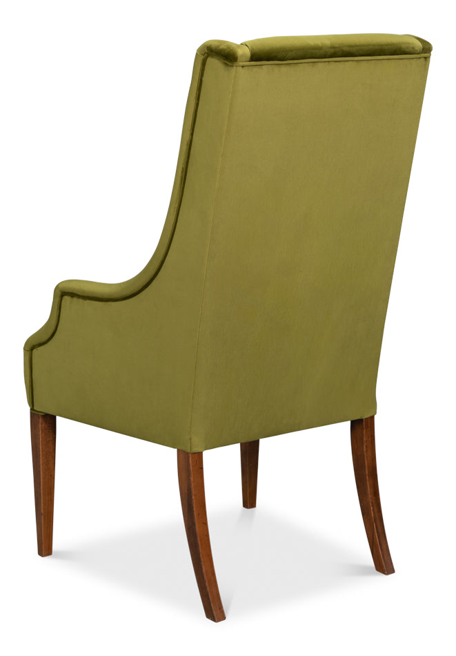 Captains Chair,Noce Anticato,Green Velve by Sarreid Ltd - view 5