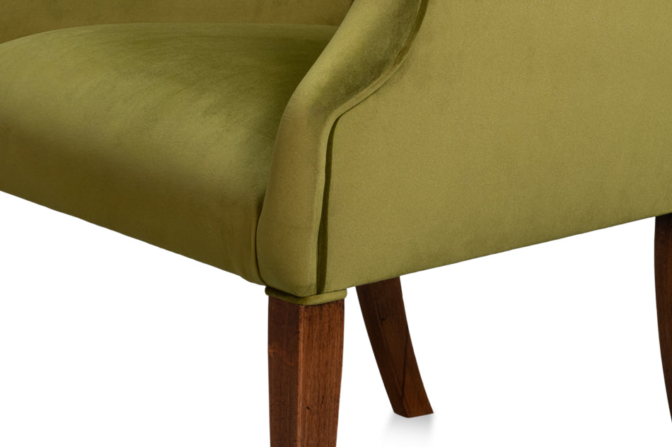Captains Chair,Noce Anticato,Green Velve by Sarreid Ltd - view 6