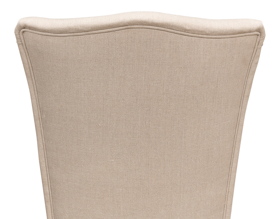 Sidechair, Cortina White W/ Linen Flax by Sarreid Ltd - view 8