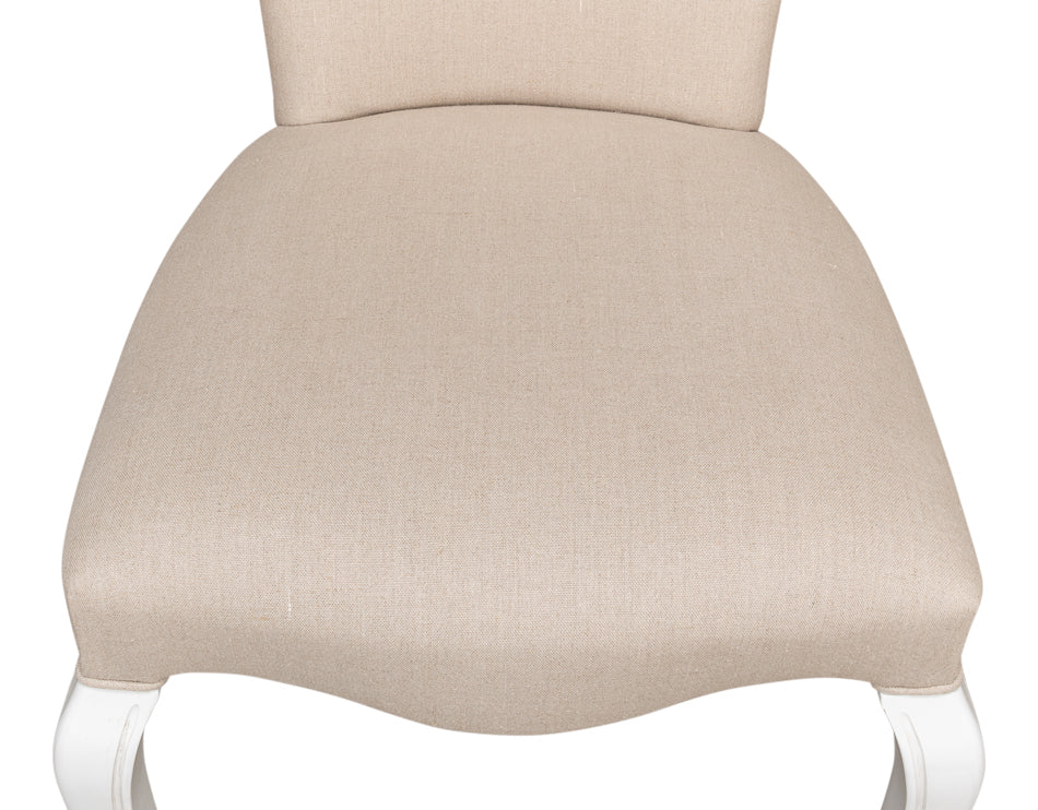 Sidechair, Cortina White W/ Linen Flax by Sarreid Ltd - view 10