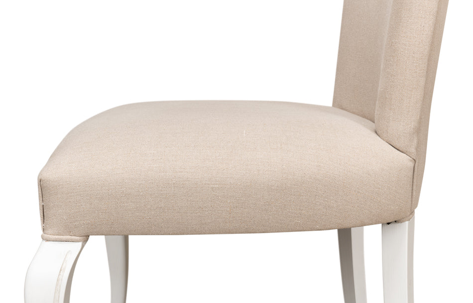 Sidechair, Cortina White W/ Linen Flax by Sarreid Ltd - view 11