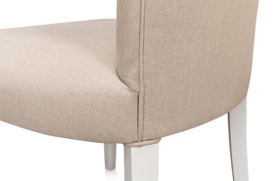 Sidechair, Cortina White W/ Linen Flax by Sarreid Ltd - view 12