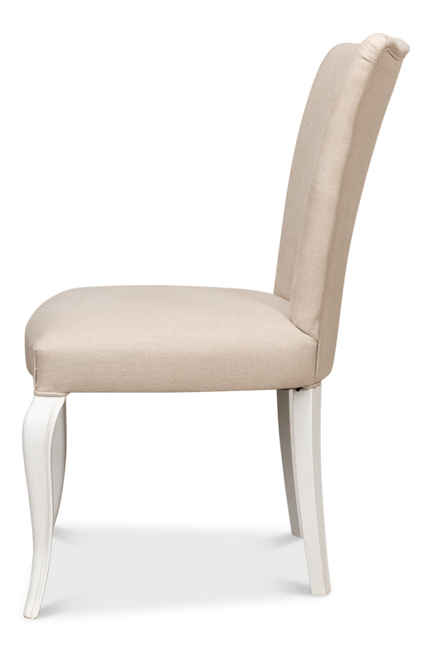 Sidechair, Cortina White W/ Linen Flax by Sarreid Ltd - view 3