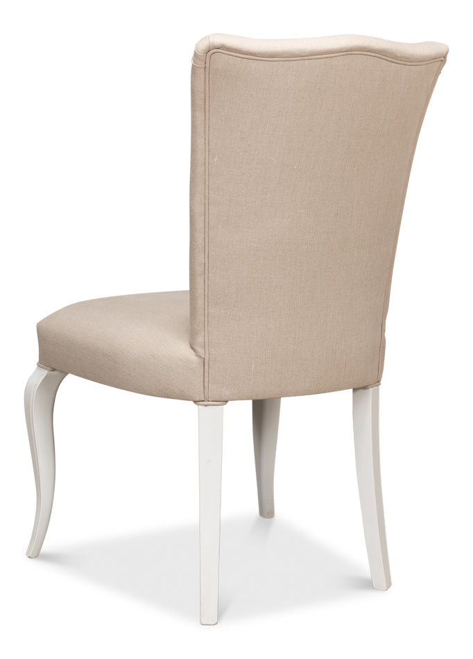 Sidechair, Cortina White W/ Linen Flax by Sarreid Ltd - view 5