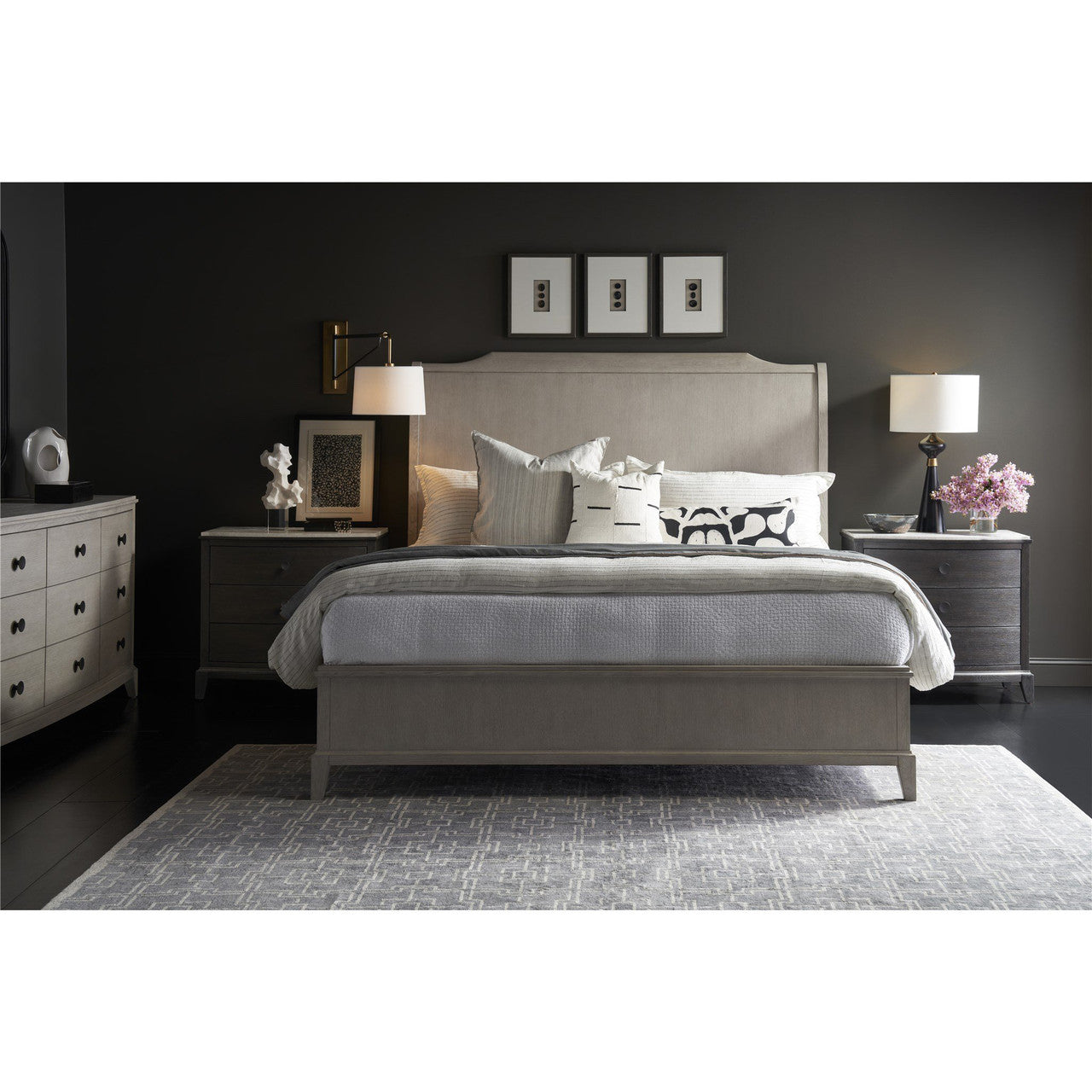 Sleigh Platform Bed Queen