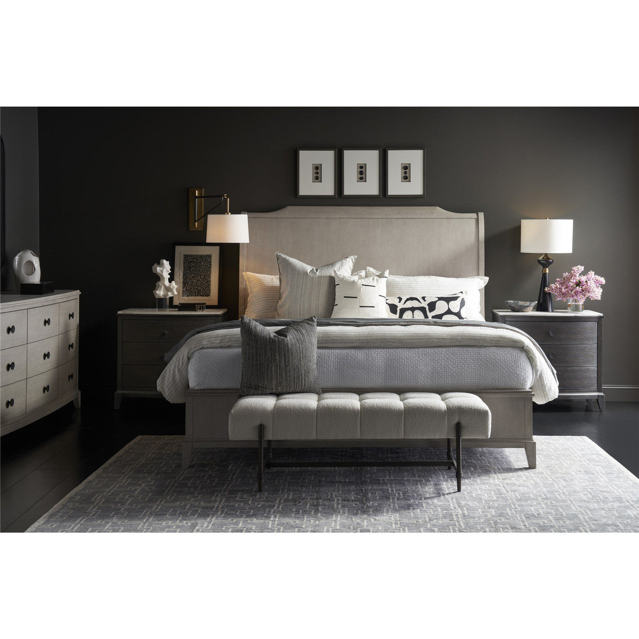 Sleigh Platform Bed Queen