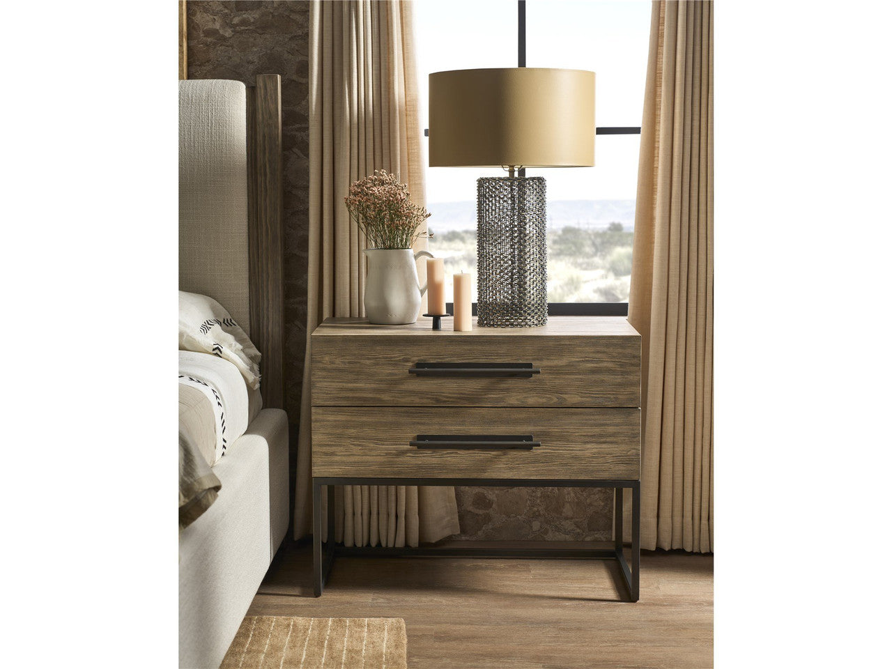 Dwell Boulder Metal Base Nightstand