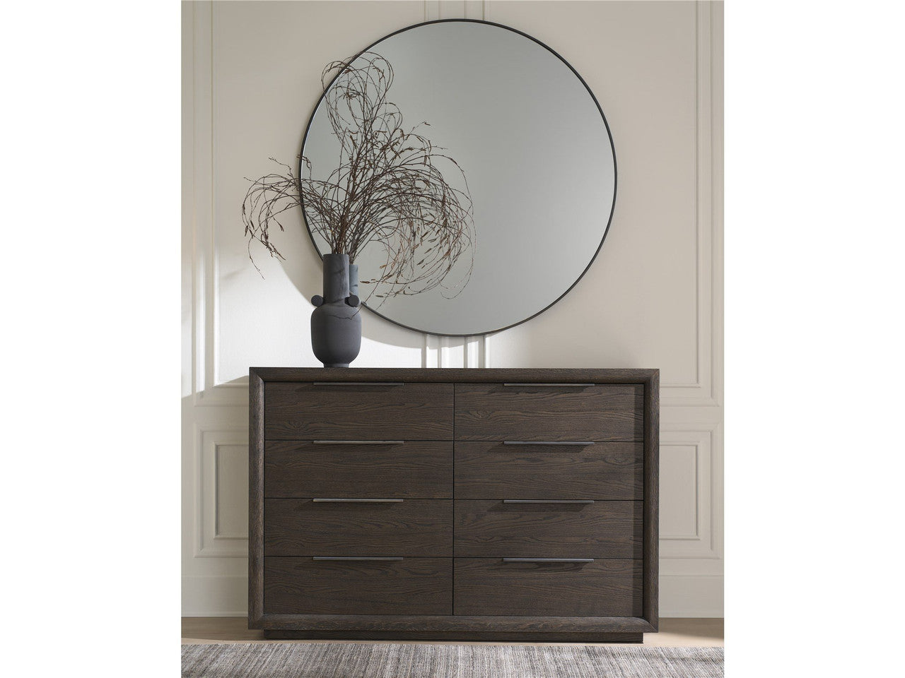 Modern Sable Eight Drawer Dresser
