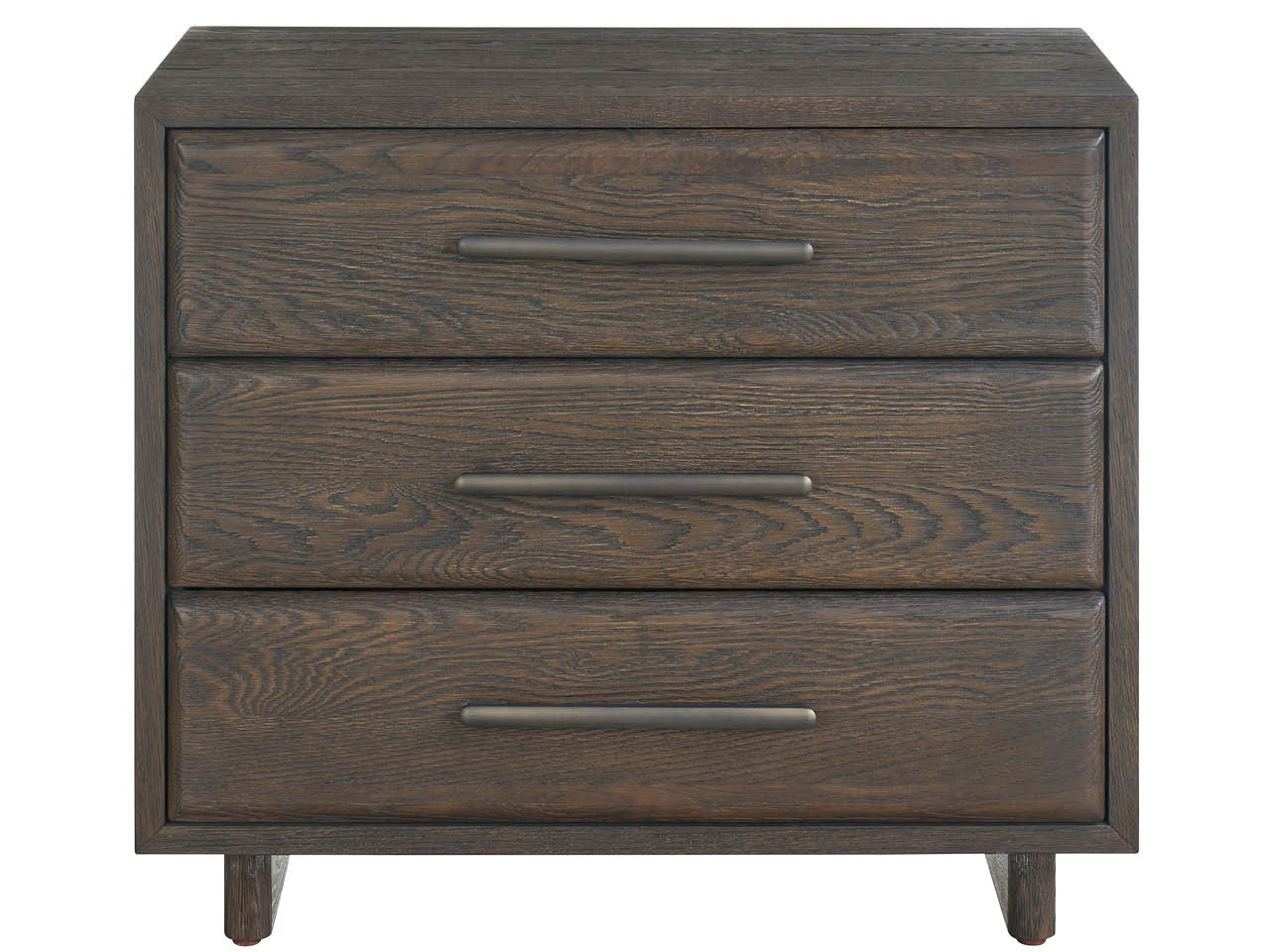 Modern Sable Three Drawer Nightstand