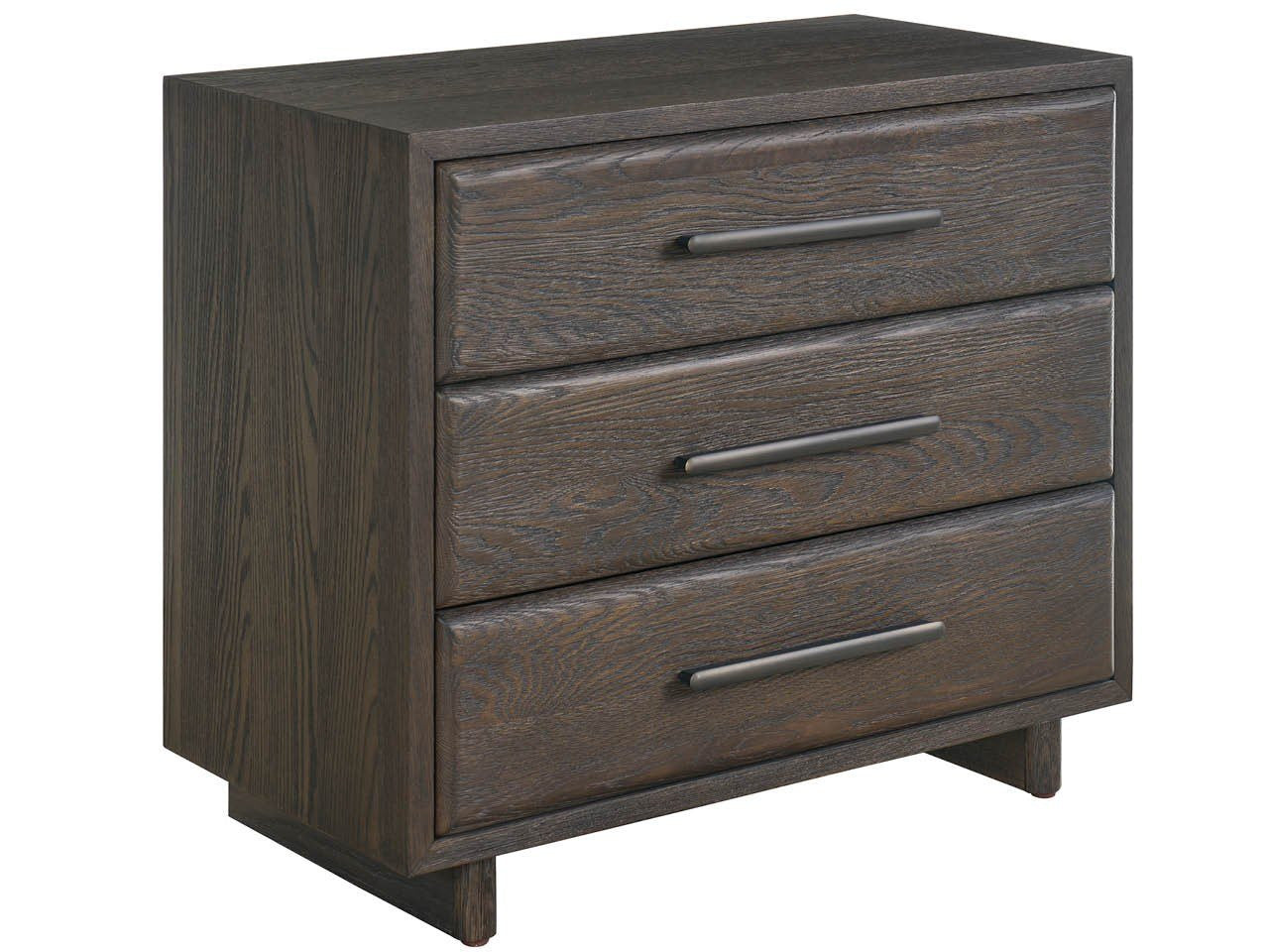 Modern Sable Three Drawer Nightstand