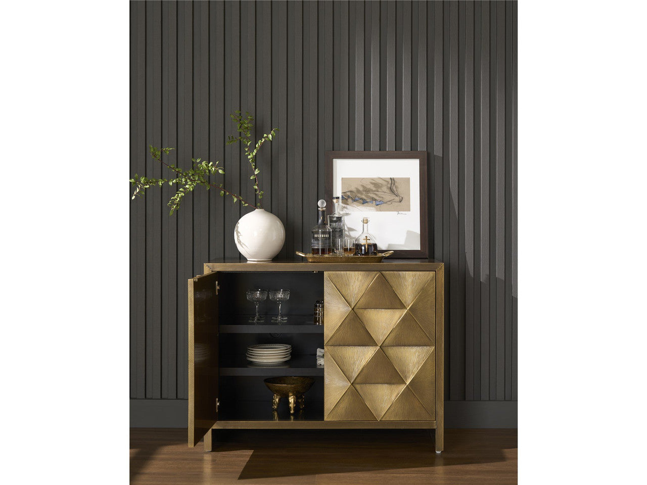 Modern Origami Hall Chest