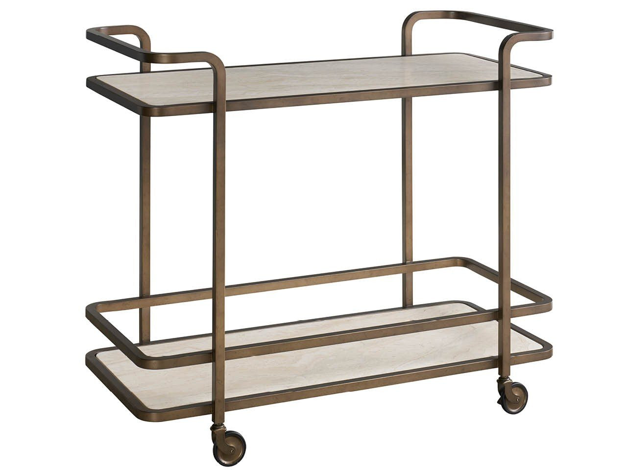Modern Aged Gold Bar Cart
