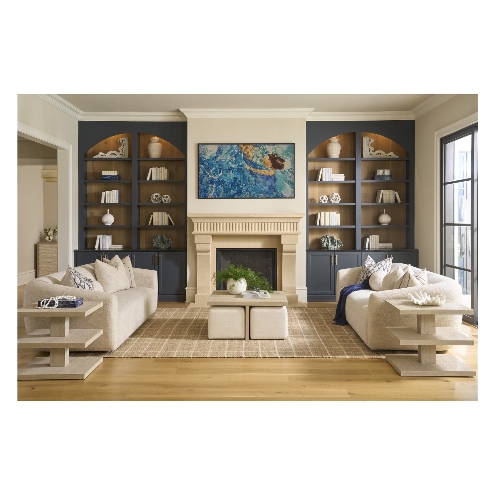 Oasis- Coastal Living Home Collection Dockside Cocktail Table with Ottomans by Universal Furniture at ZIN Home