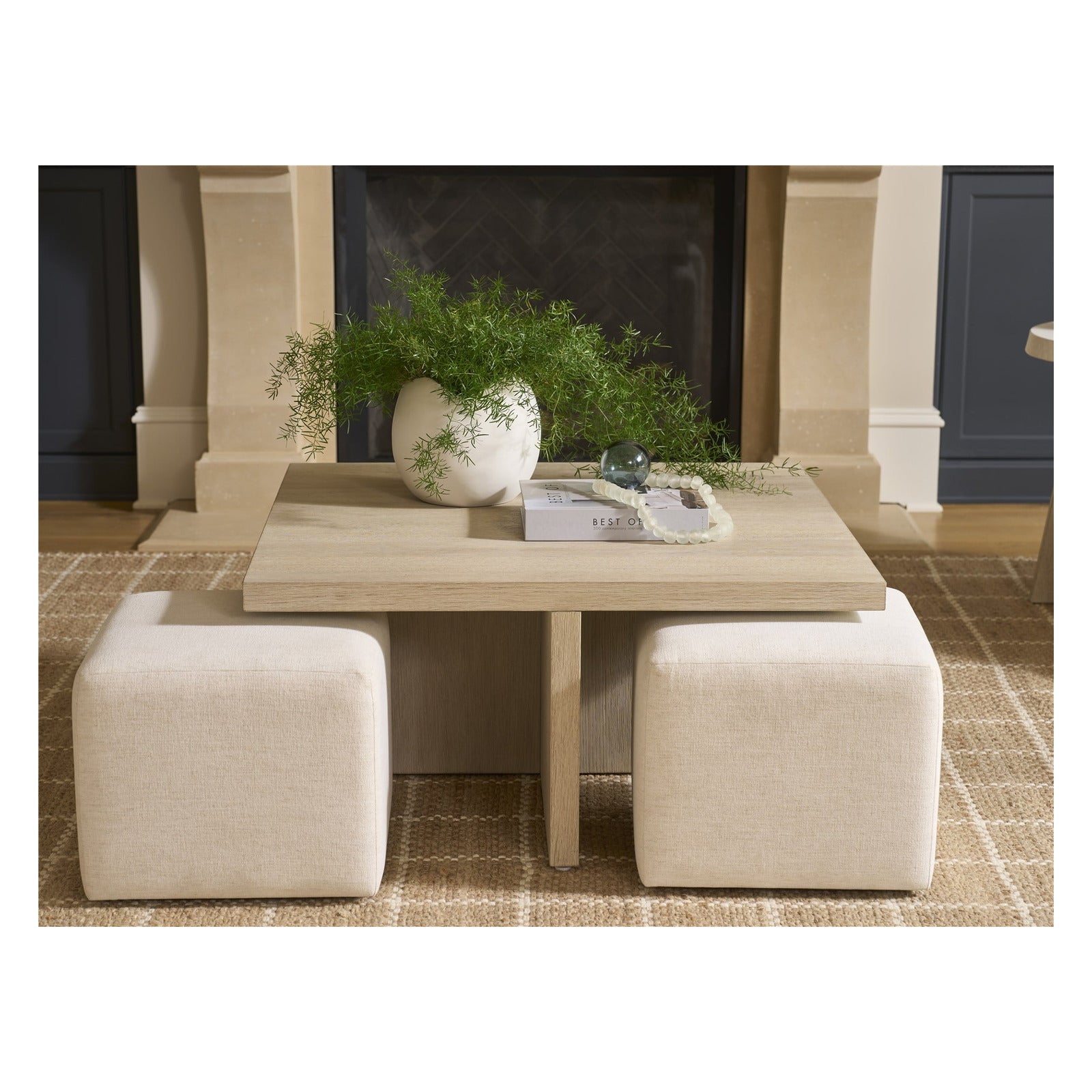 Oasis- Coastal Living Home Collection Dockside Cocktail Table with Ottomans by Universal Furniture at ZIN Home