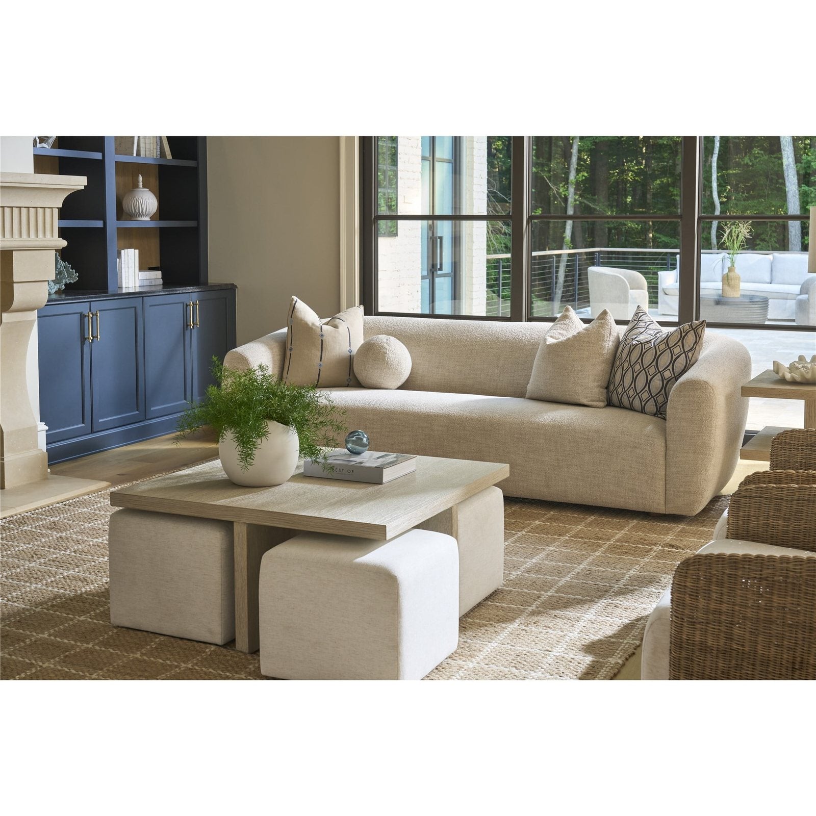 Oasis- Coastal Living Home Collection Dockside Cocktail Table with Ottomans by Universal Furniture at ZIN Home