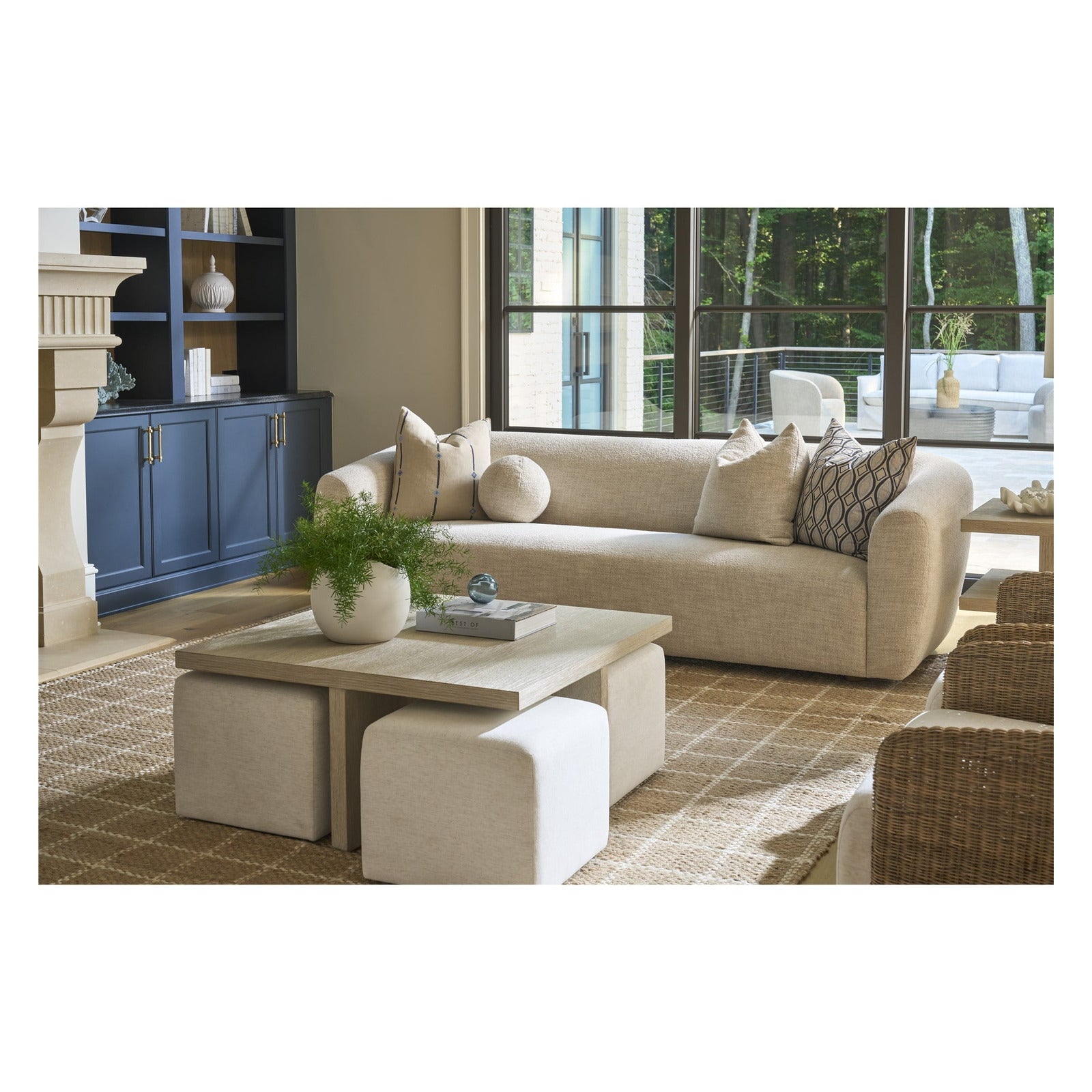 Oasis- Coastal Living Home Collection Dockside Cocktail Table with Ottomans by Universal Furniture at ZIN Home