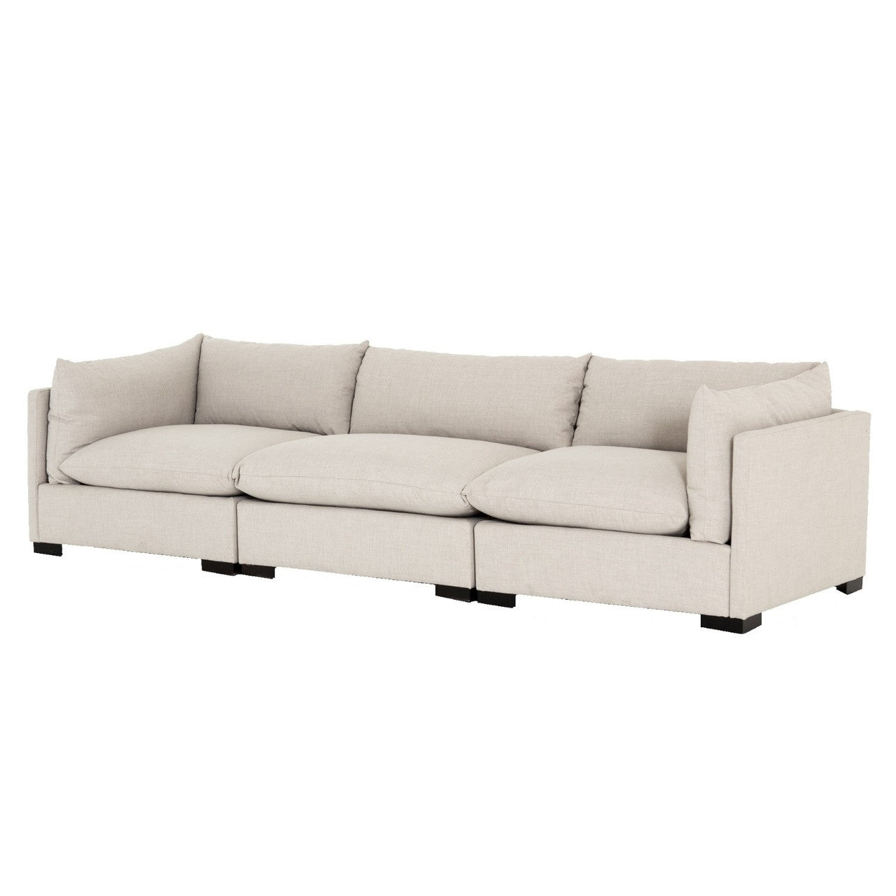 Westworld Modern Beige 3-Piece Lounge Sofa 117"