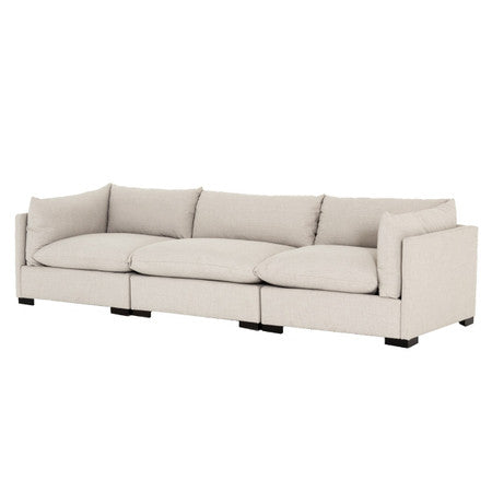 Westworld Modern Beige 3-Piece Lounge Sofa 117"