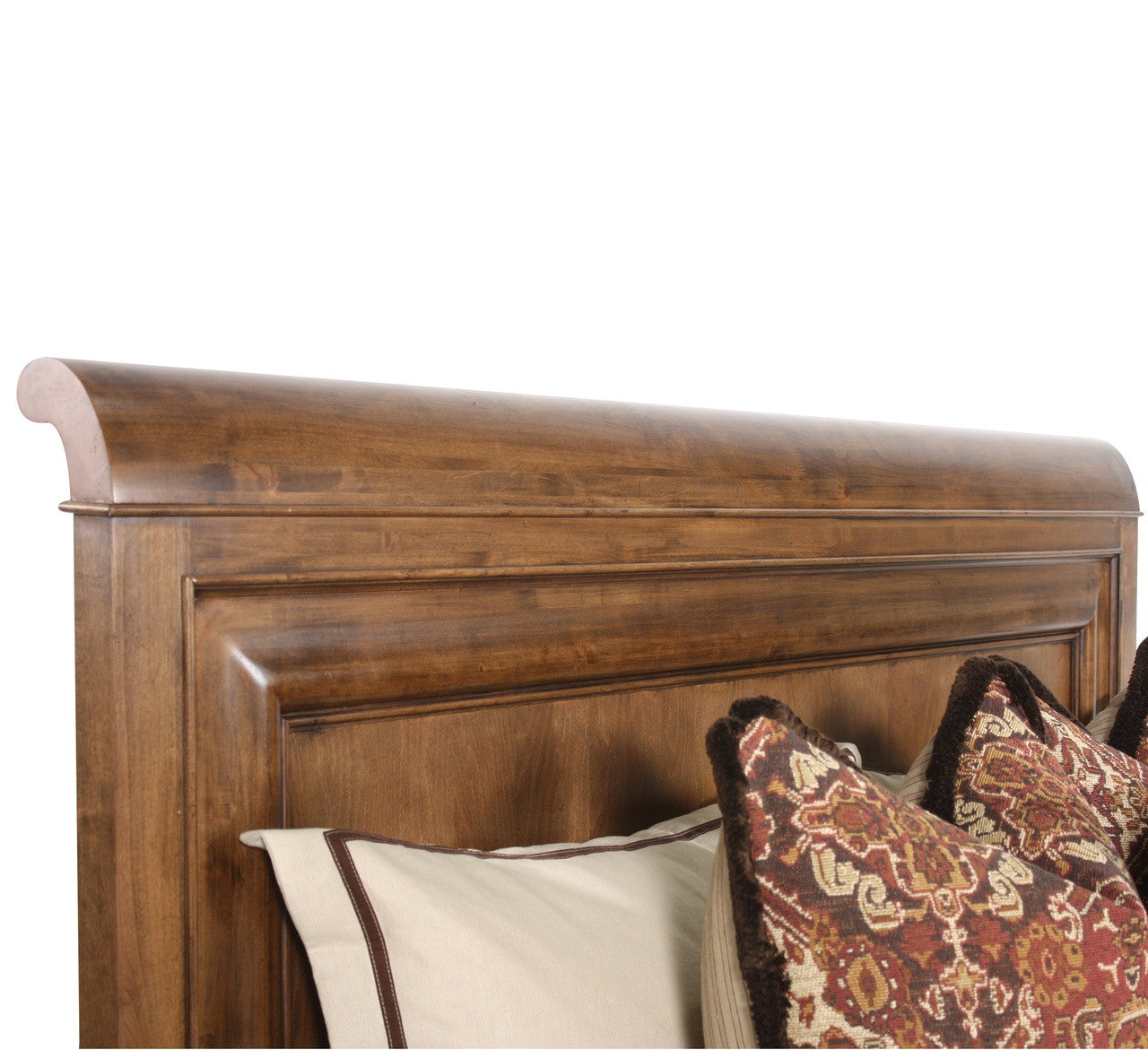 Louis Philippe Solid Wood King Sleigh Bed, Headboard