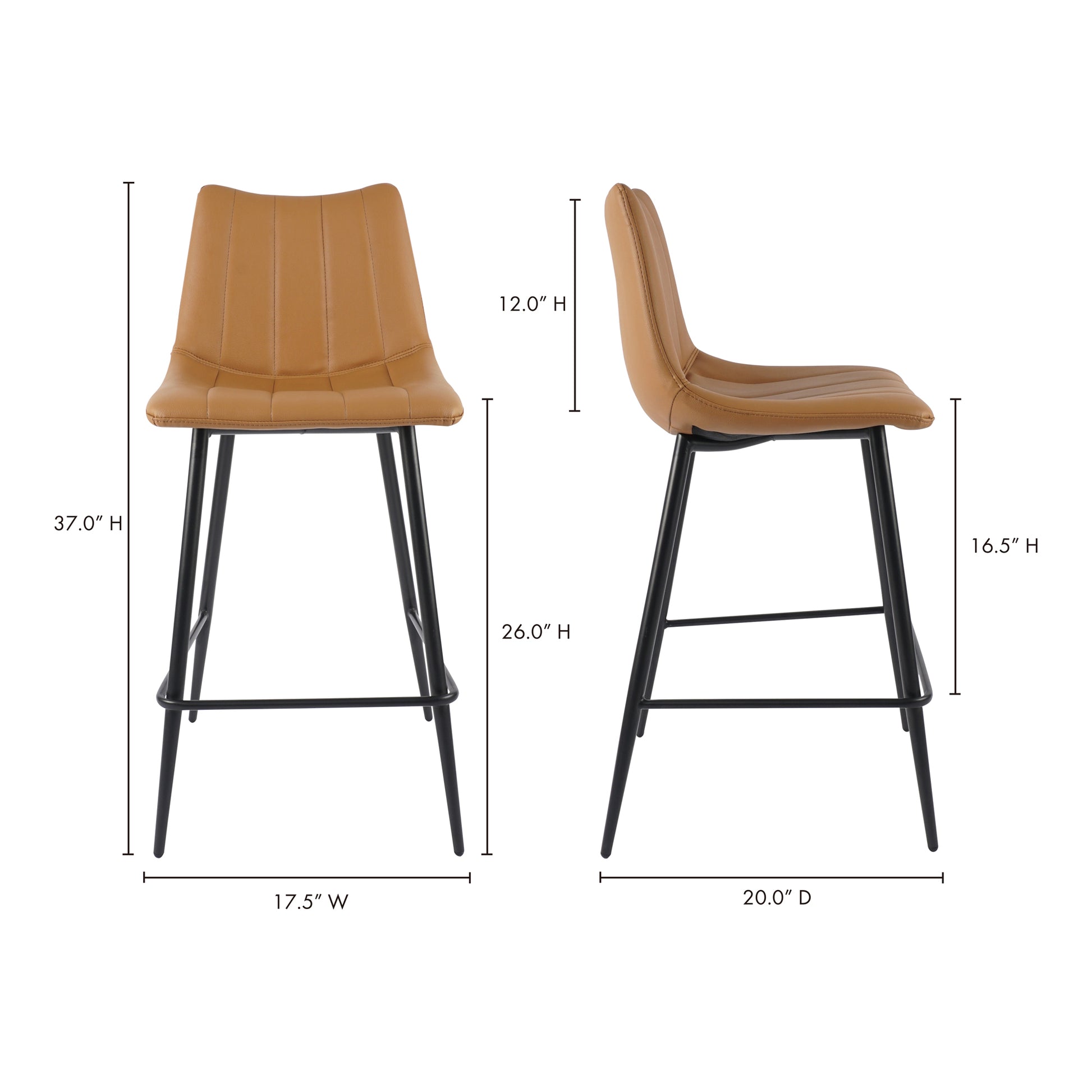 Alibi Counter Stool Tan - Set Of Two by Moe's Home Collection - view 11