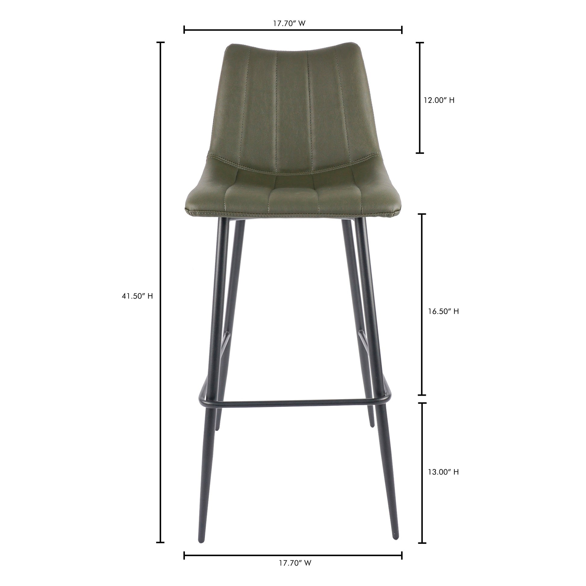 Alibi Bar Stool Dark Green - Set Of Two by Moe's Home Collection - view 10