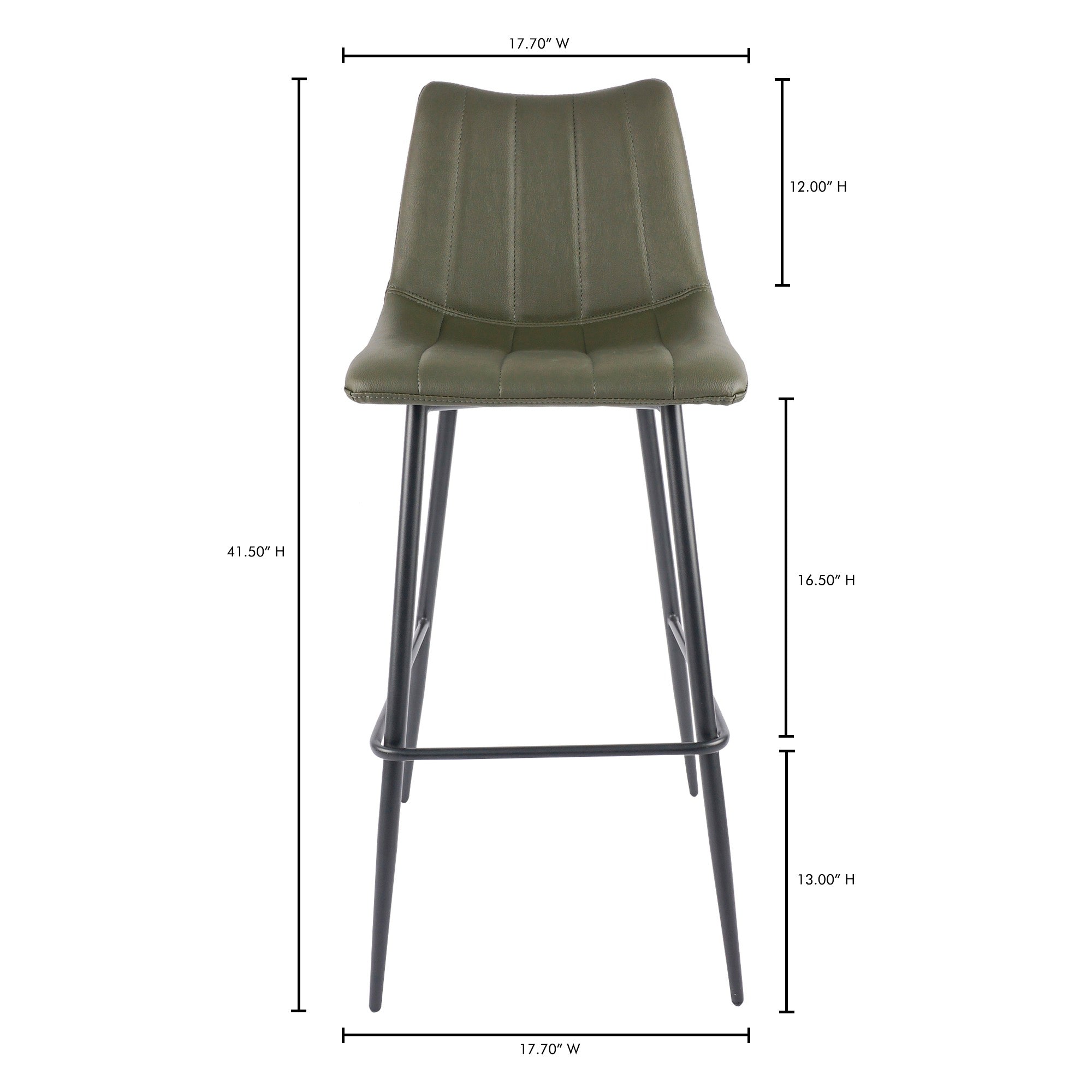 Alibi Bar Stool Dark Green - Set Of Two by Moe's Home Collection - view 10