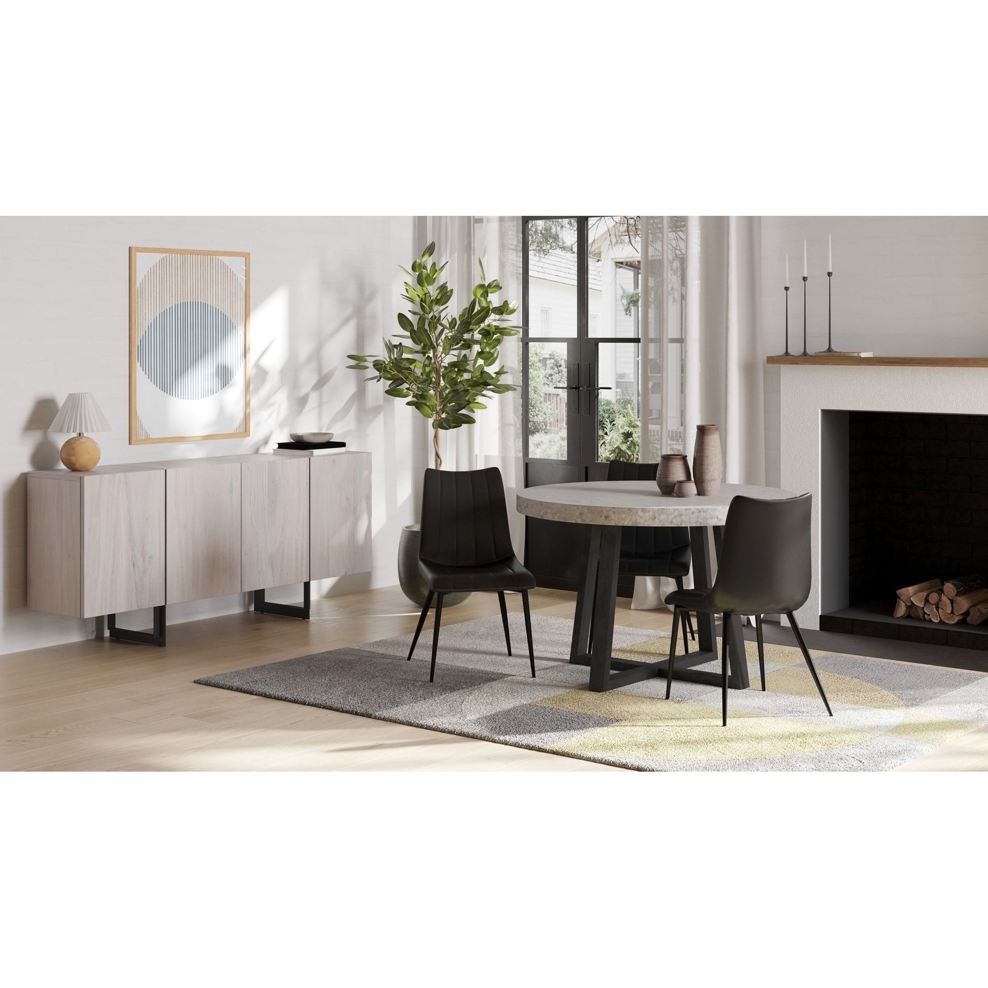 Alibi Dining Chair Matte Black - Set Of Two by Moe's Home Collection - view 10