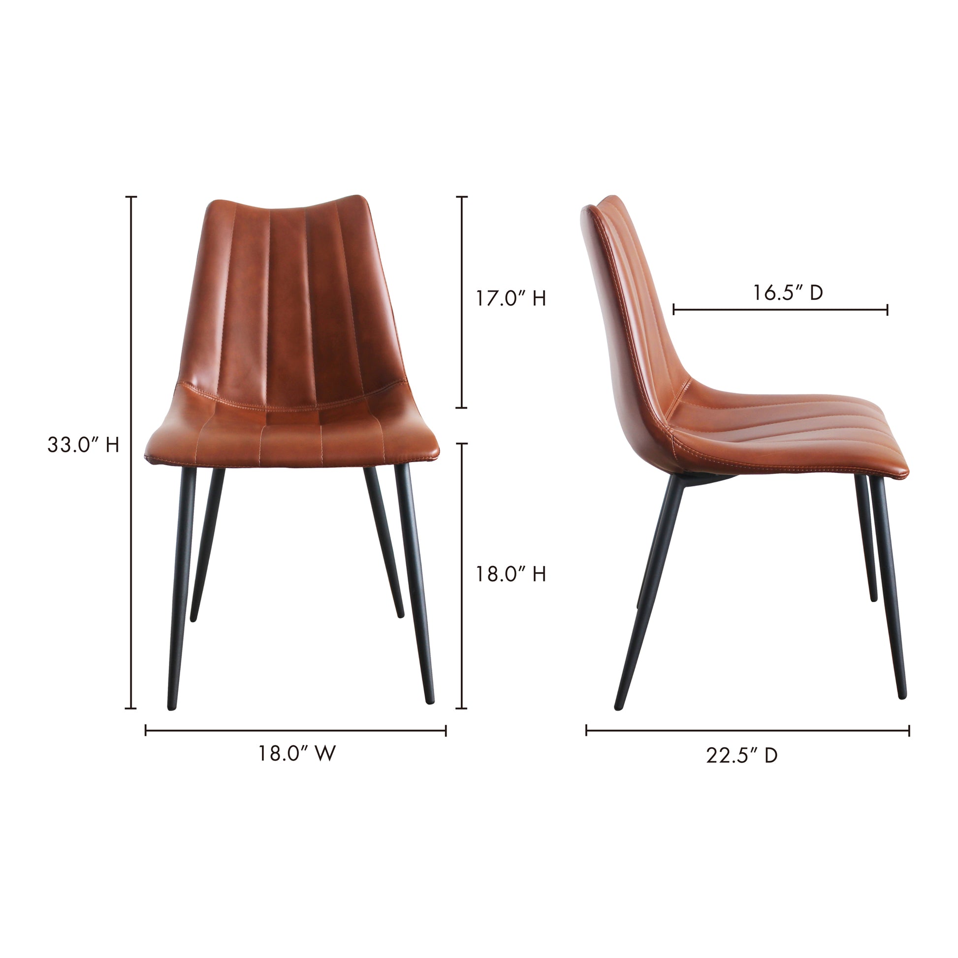 Alibi Dining Chair Brown - Set Of Two by Moe's Home Collection - view 10