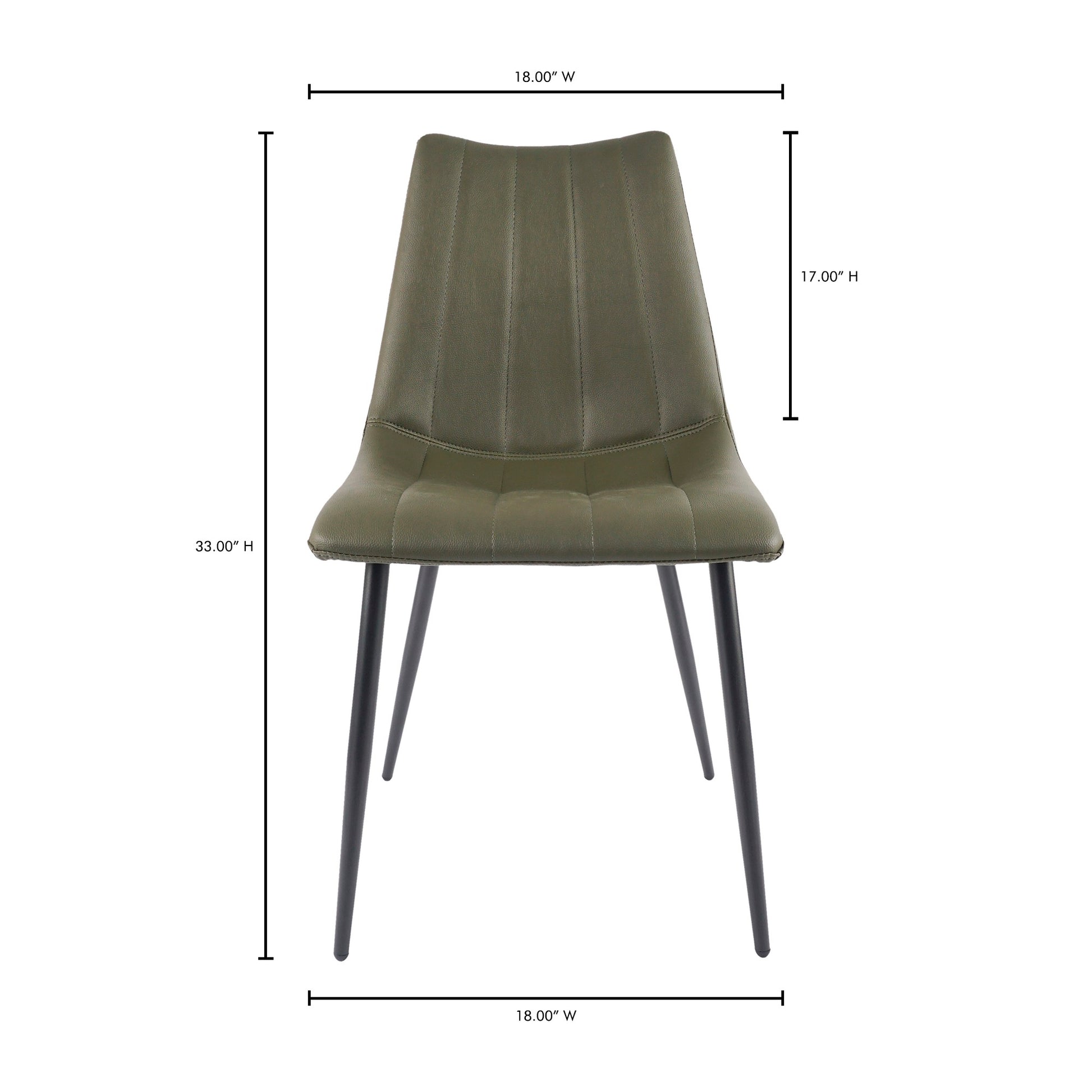 Alibi Dining Chair Dark Green - Set Of Two by Moe's Home Collection - view 12
