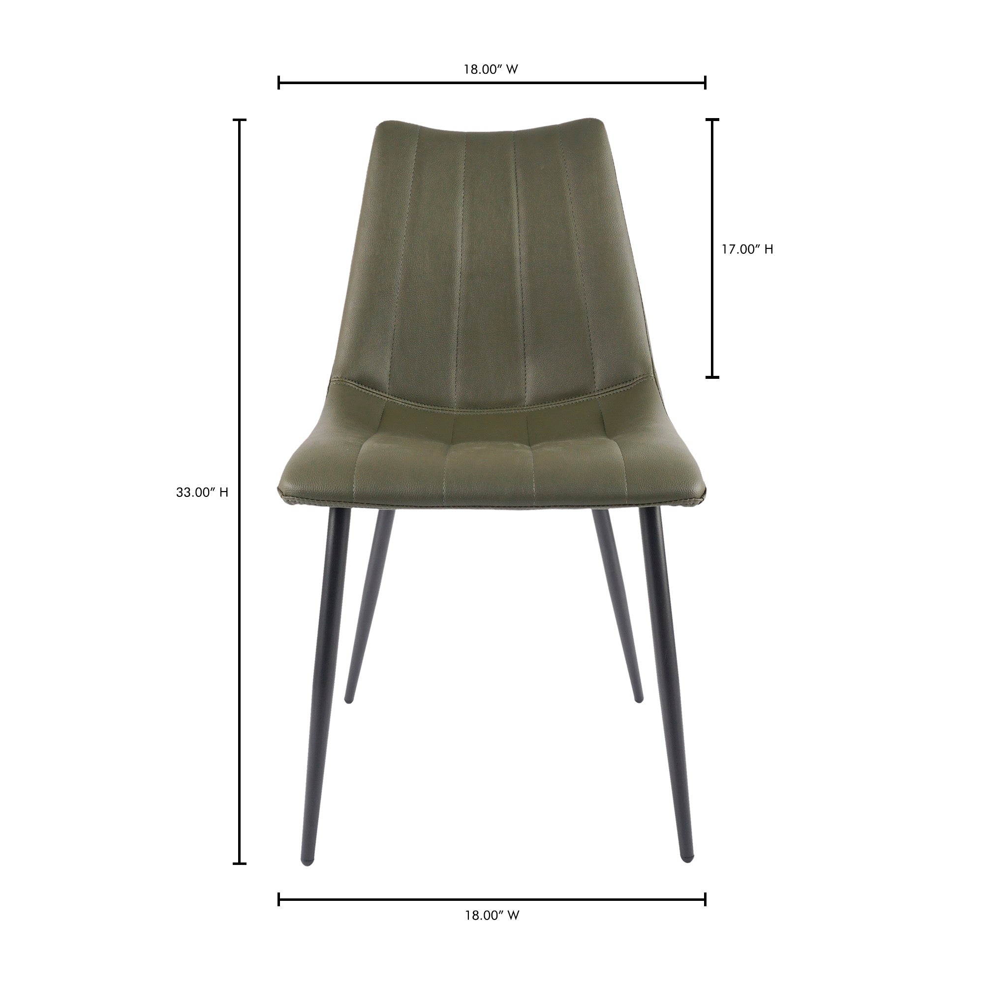 Alibi Dining Chair Dark Green - Set Of Two by Moe's Home Collection - view 12