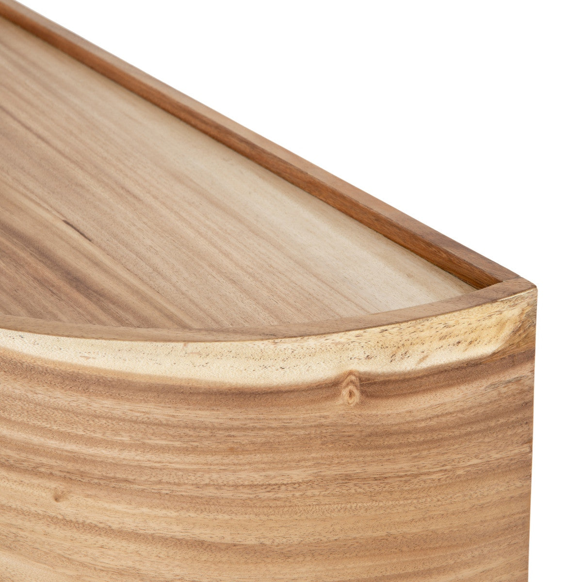 Lunas Natural Wood Curved Sideboard Buffet 77" ,UWES-213