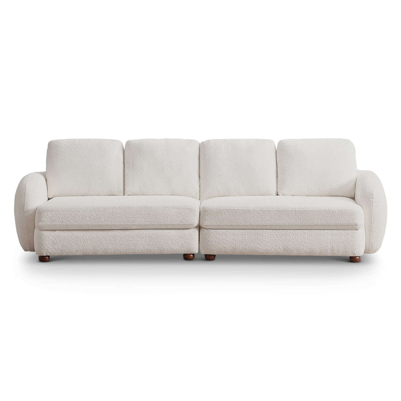Paton  114.5'' Boucle Fabric Sofa - Cream