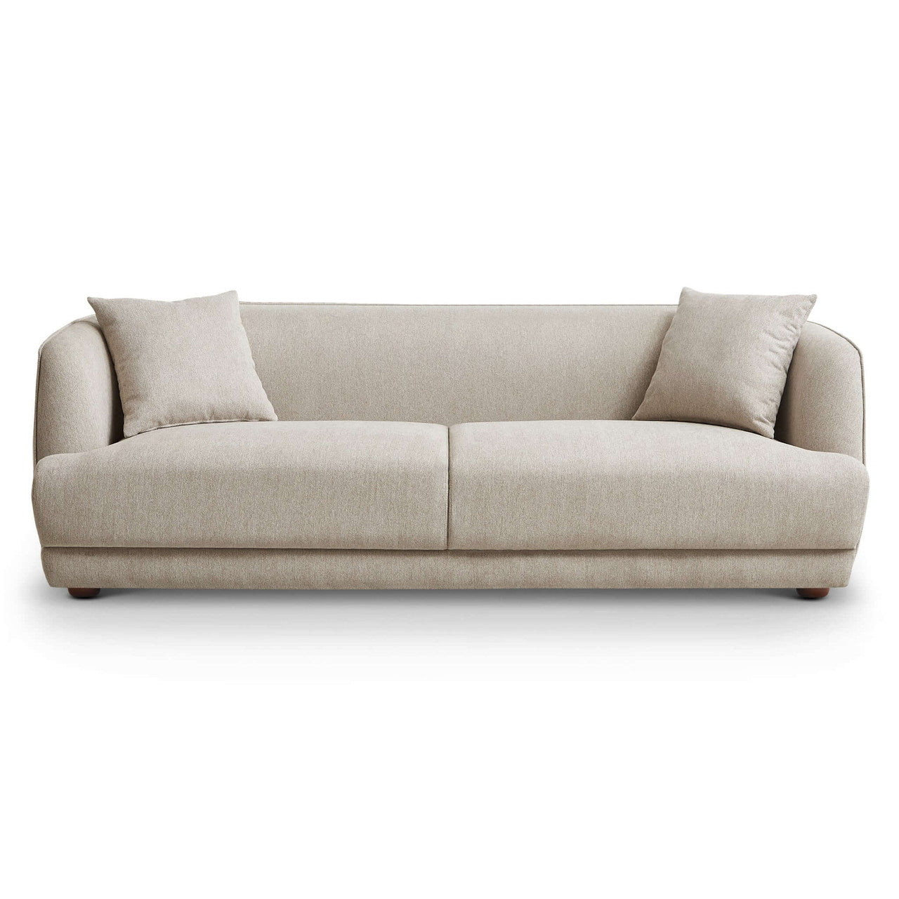 Larisa Mid Century Modern Linen Sofa - Cream