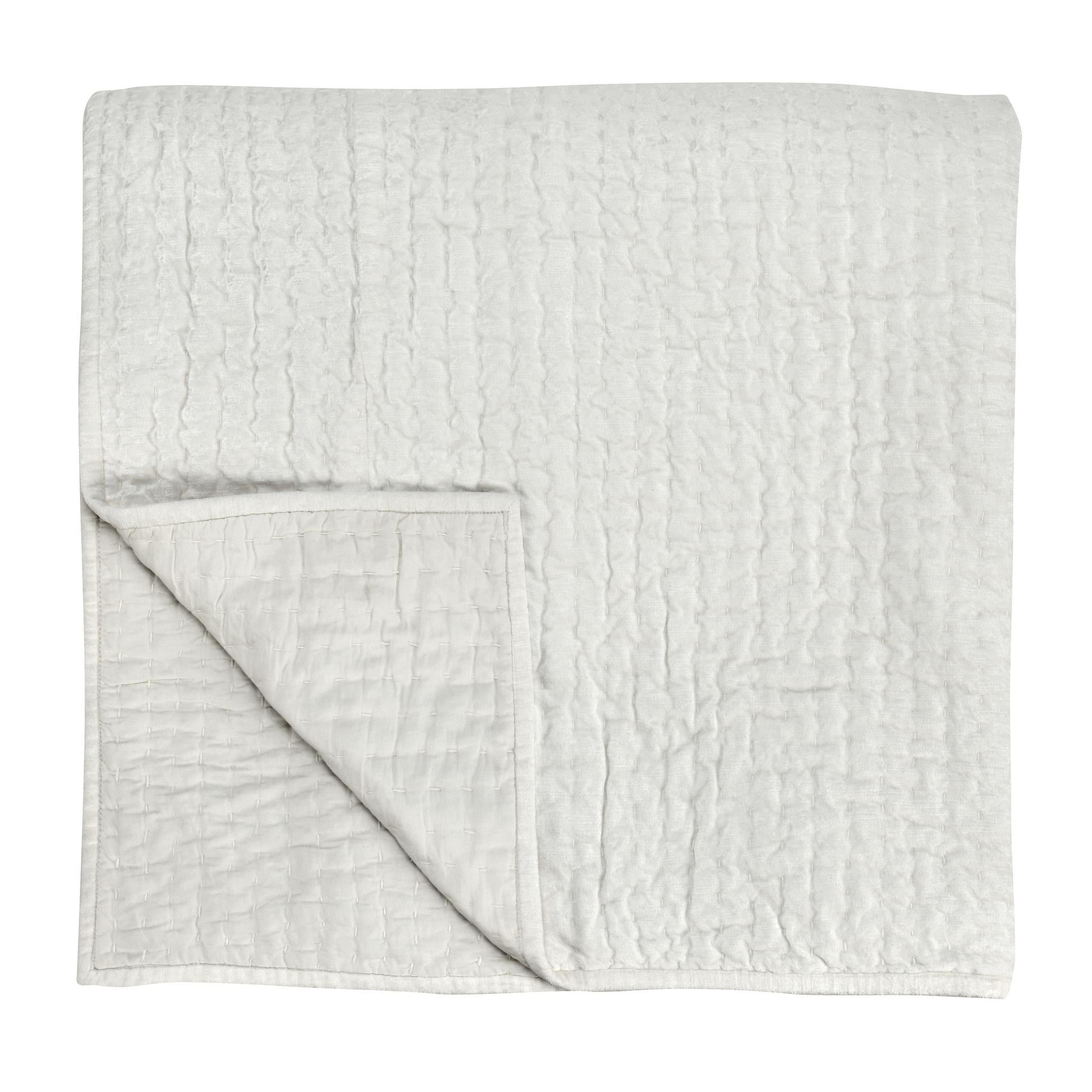 Bari Velvet Quilt Collection - Cloud - King / Set