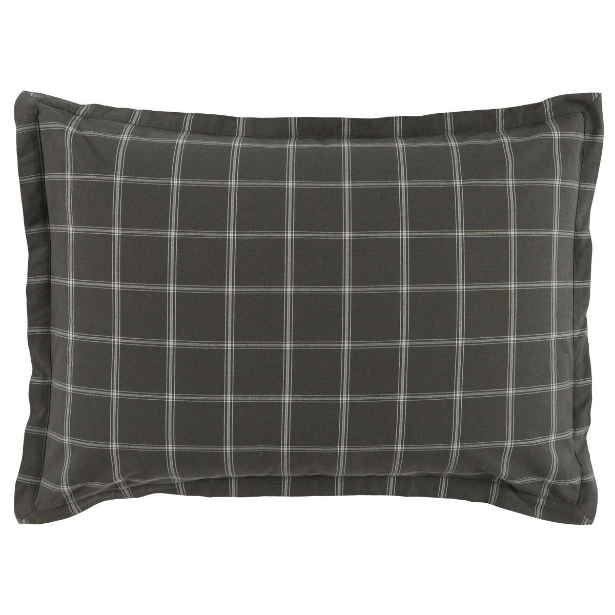 Hudson Duvet Collection - Plaid Gray - Euro / Sham