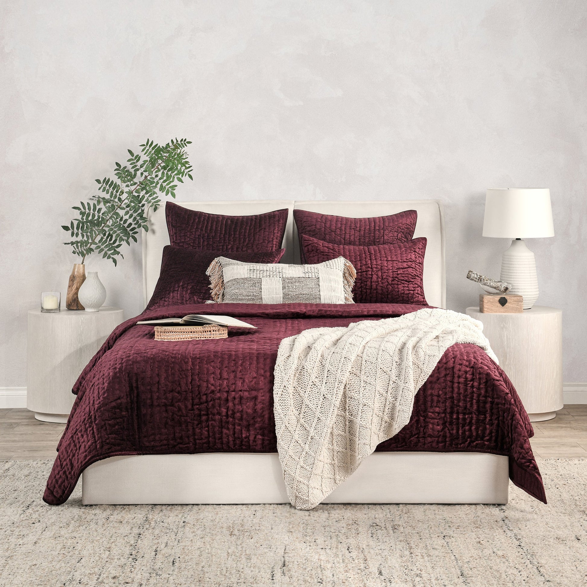 Bari Velvet Quilt Collection - Port - King / Quilt