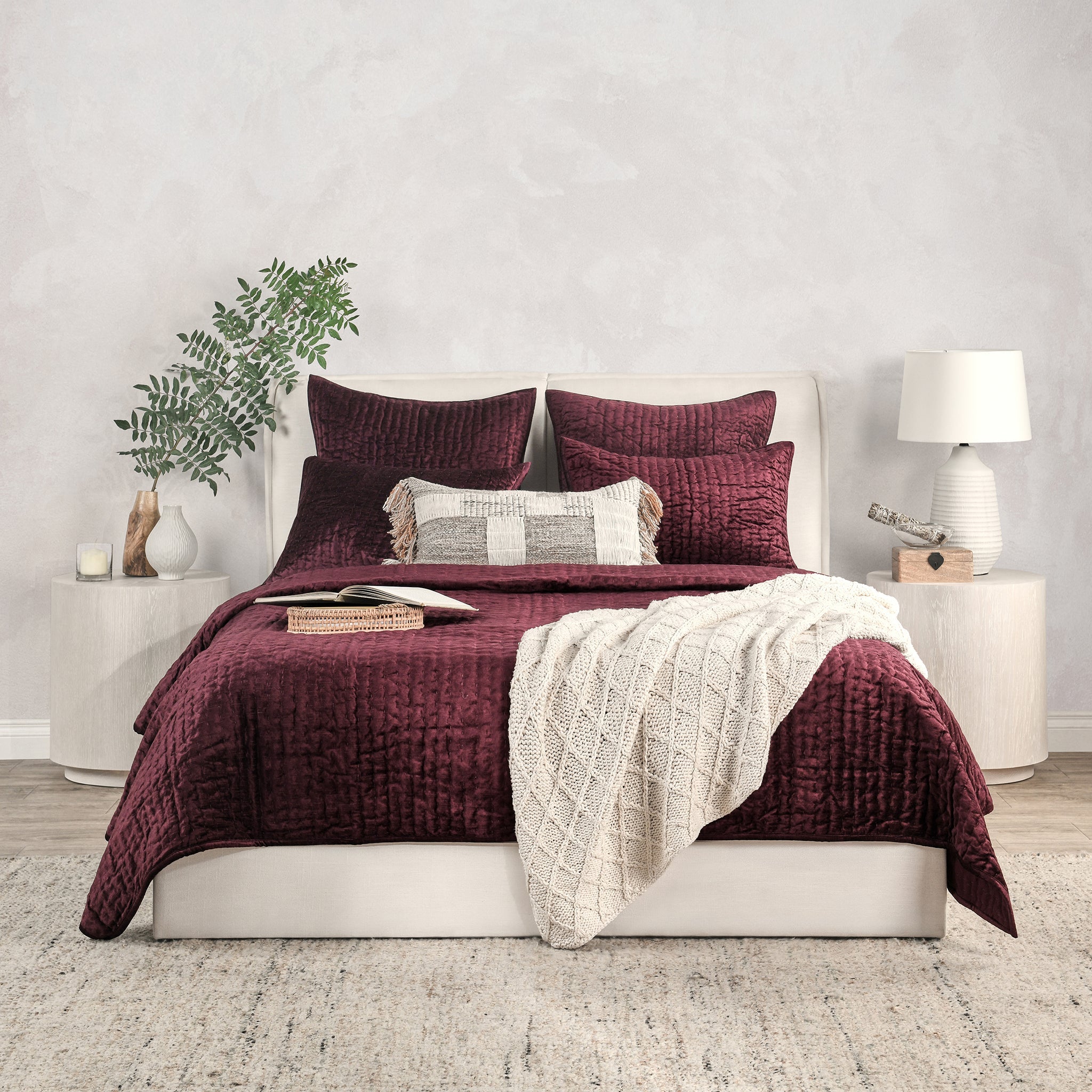 Bari Velvet Quilt Collection - Port - King / Quilt