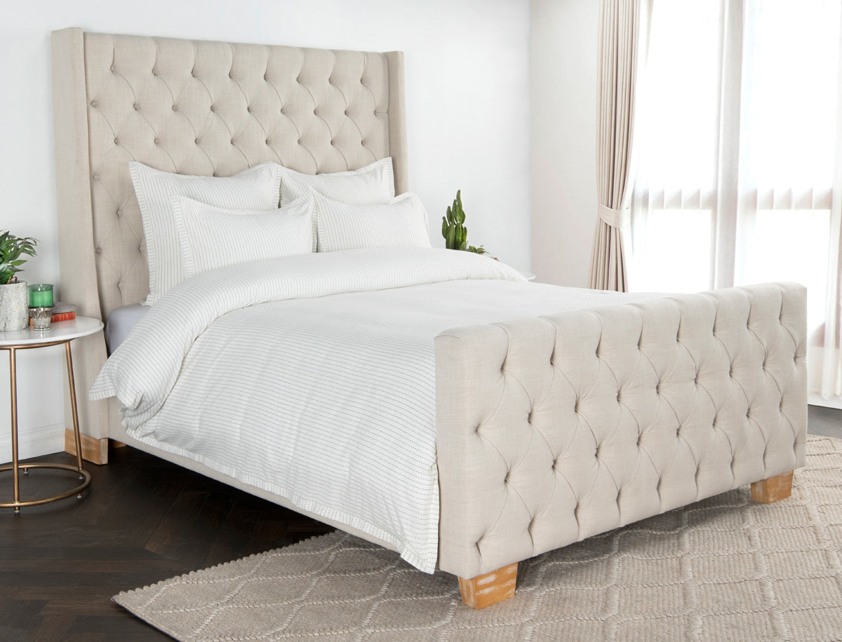 Karina Duvet Cover - Ivory Gray - King / Set