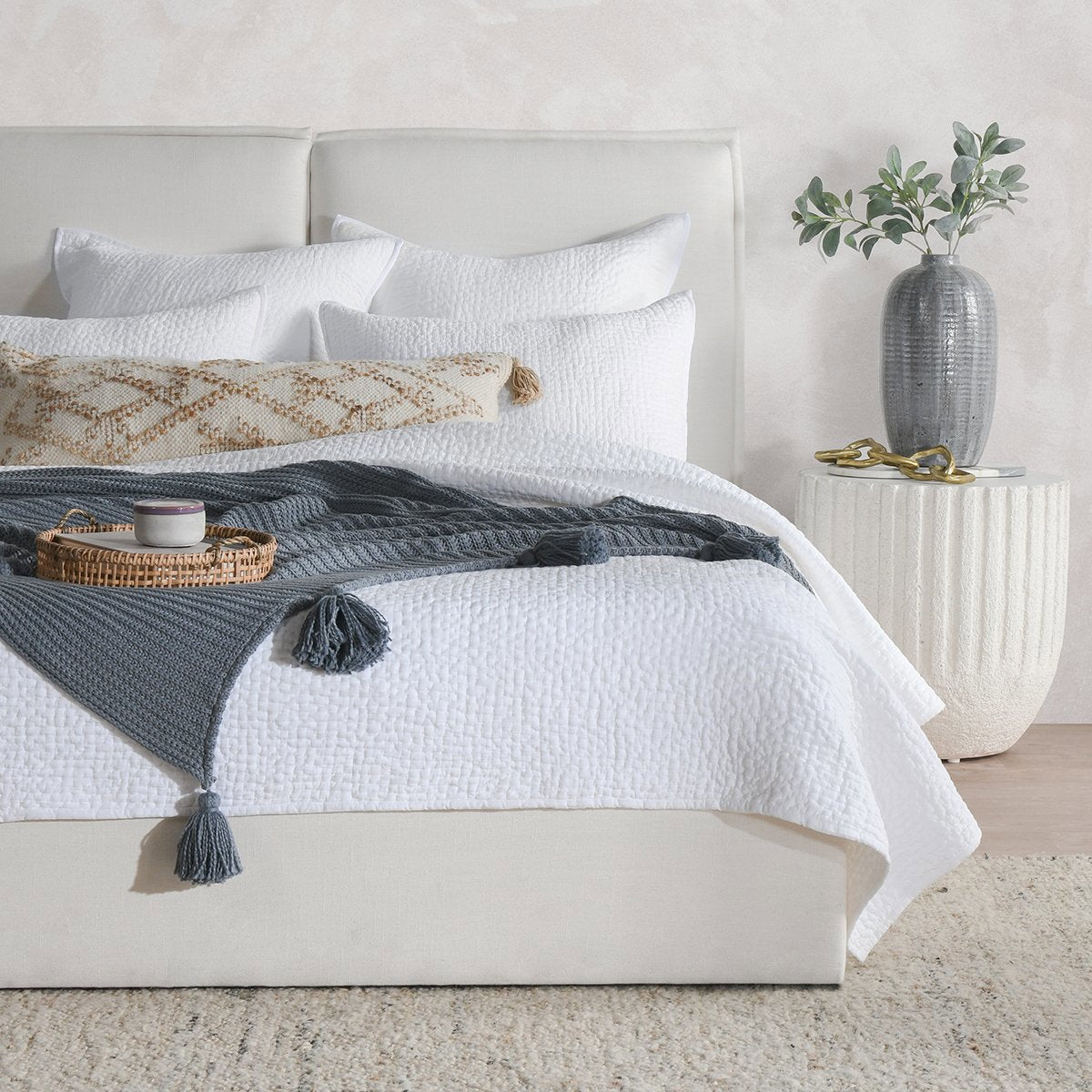 Danica Quilt - White - King / Set