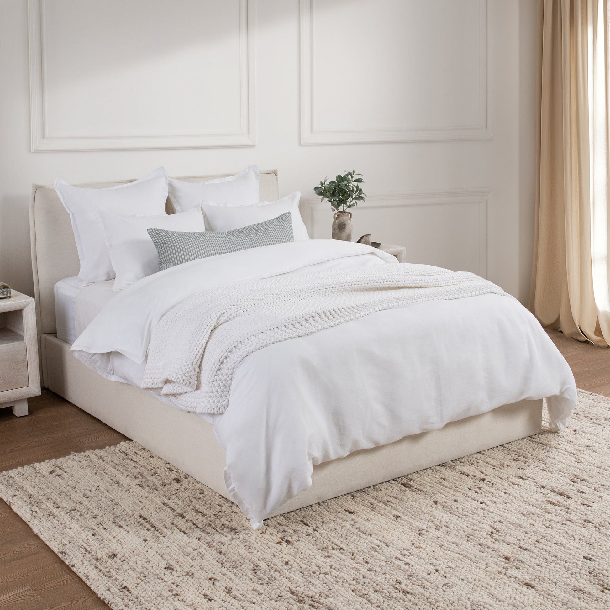 Arcadia Duvet Cover - White - King / Set
