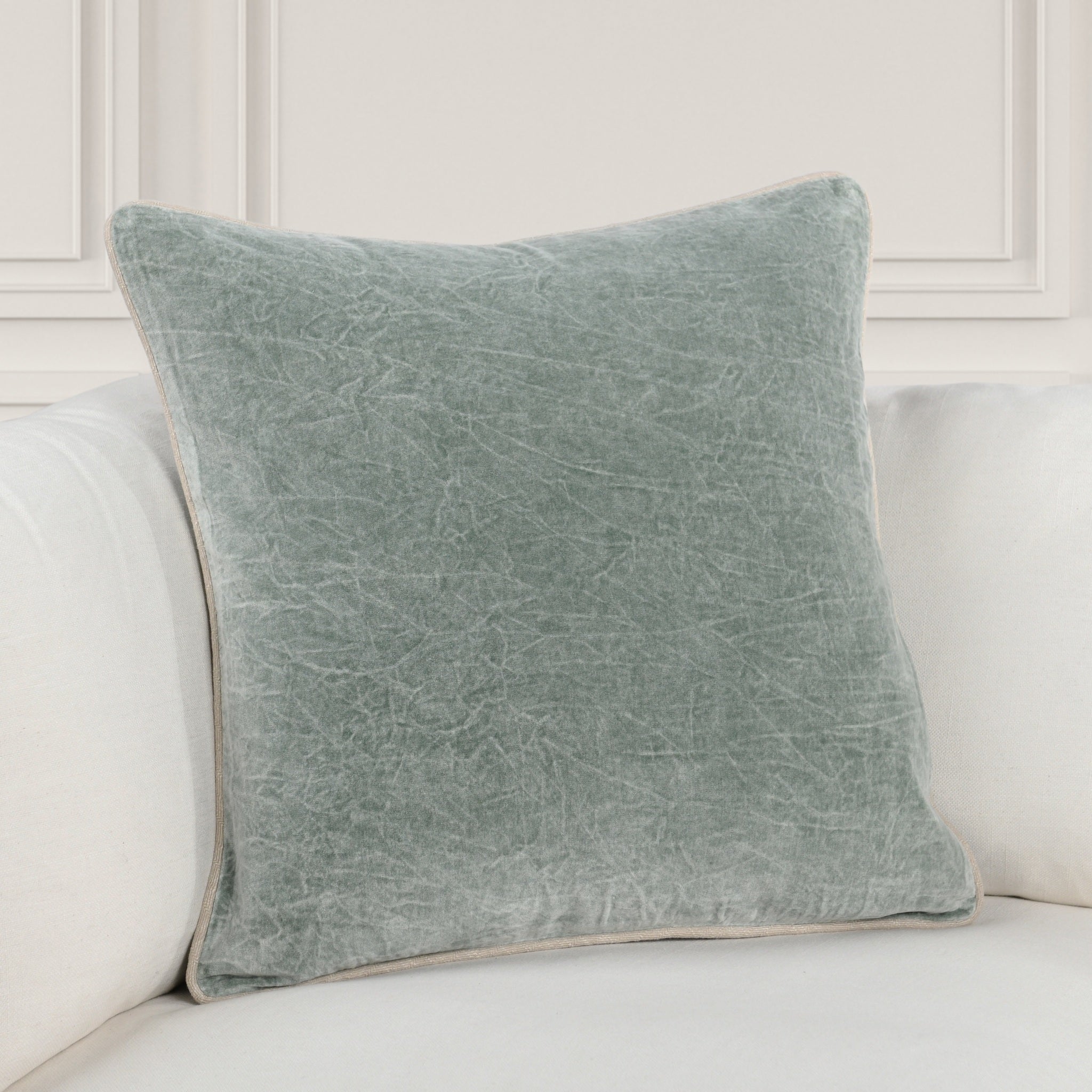 SLD Heirloom Velvet Multiple Sizes - Bay Green - 18"x18"