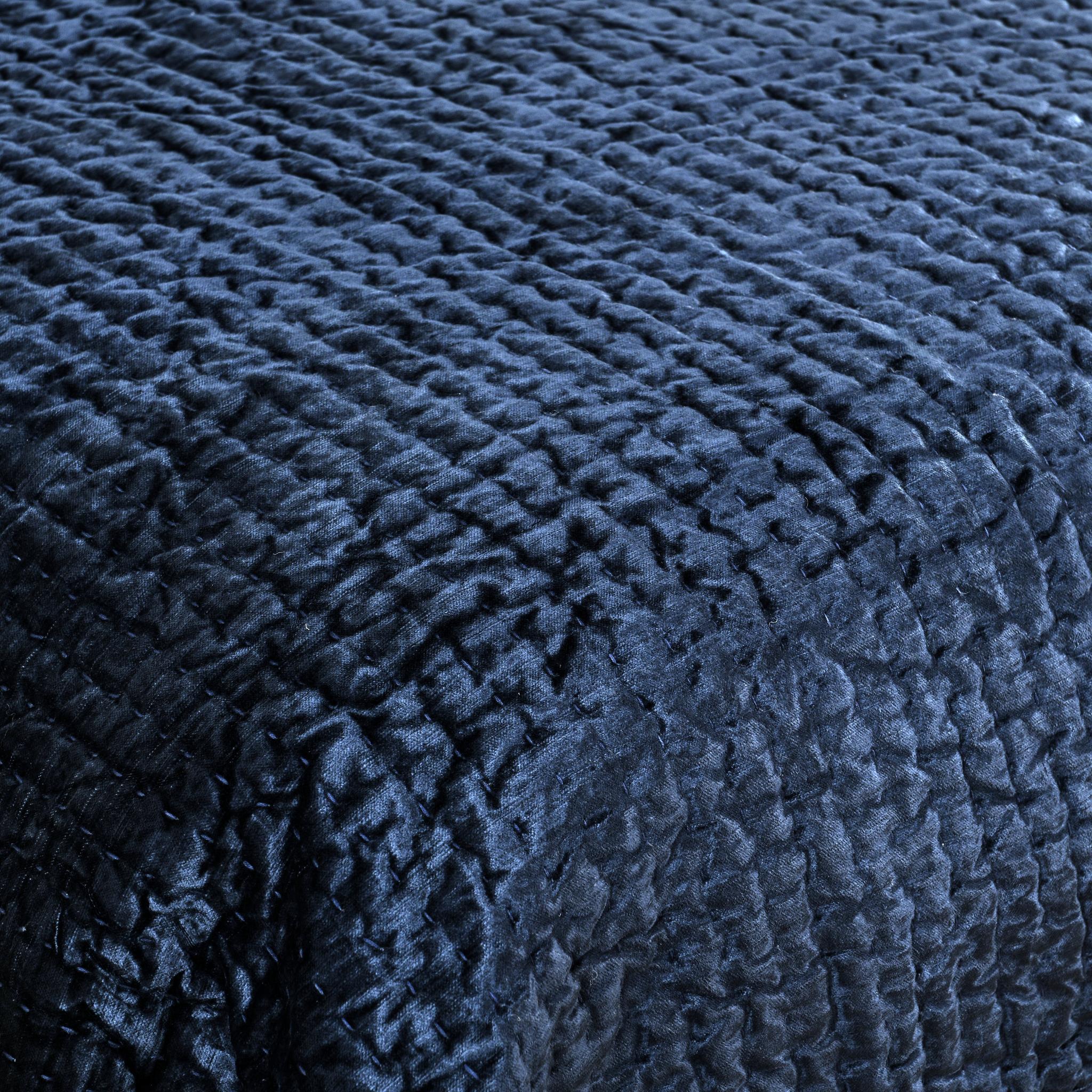 Bari Velvet Quilt Collection - Ocean Blue - King / Set