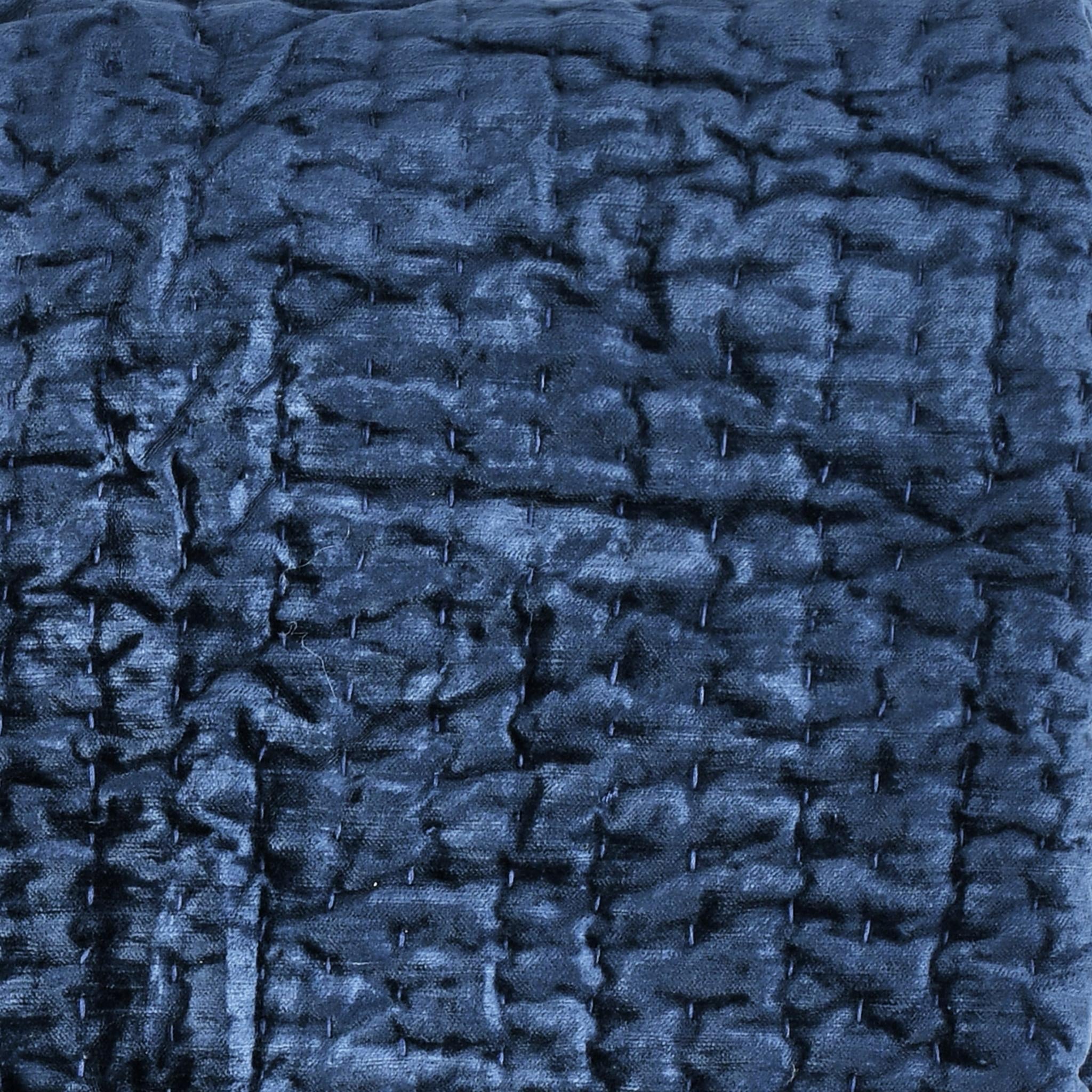 Bari Velvet Quilt Collection - Ocean Blue - King / Set