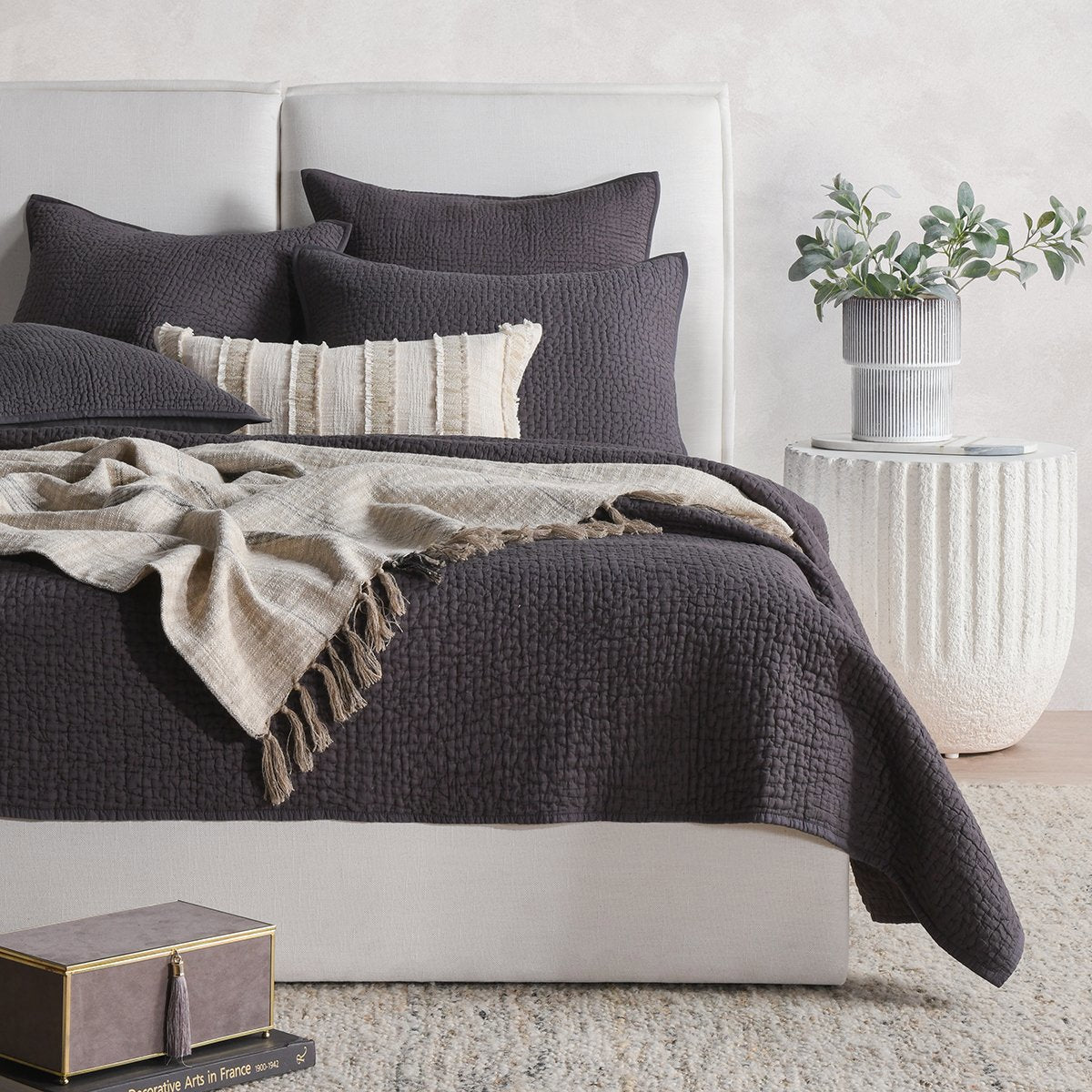 Danica Quilt - Charcoal - Queen / Set