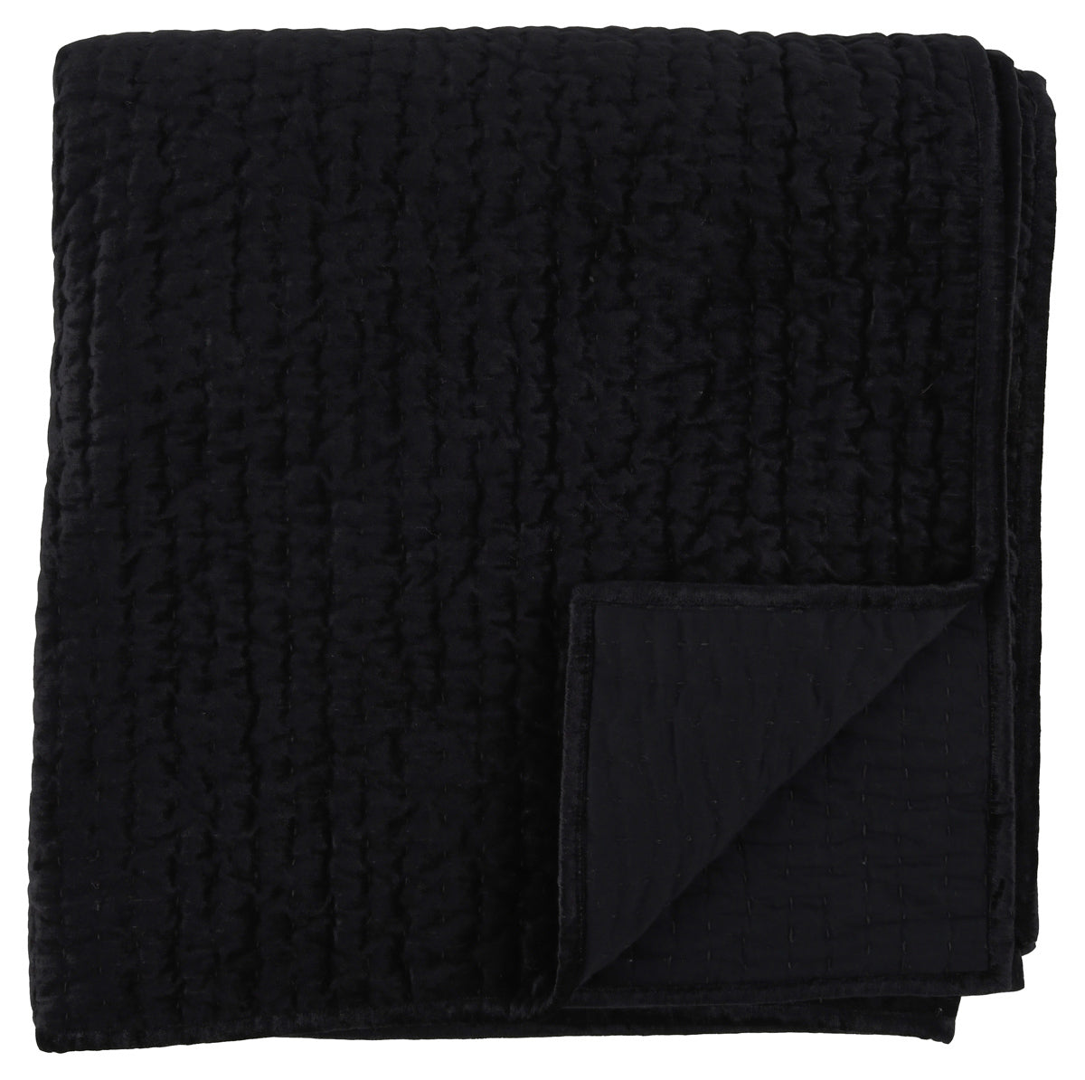 Bari Velvet Quilt Collection - Onyx - Queen / Set