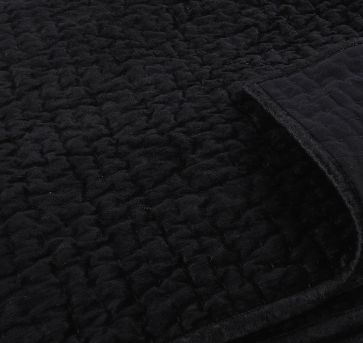 Bari Velvet Quilt Collection - Onyx - Queen / Set