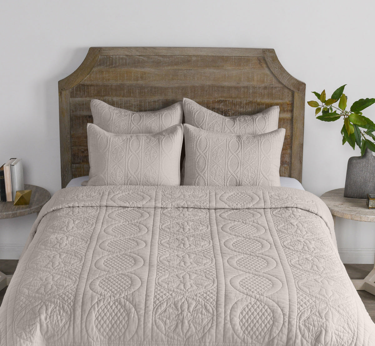 Anessa Quilt Collection - Taupe - Queen / Set